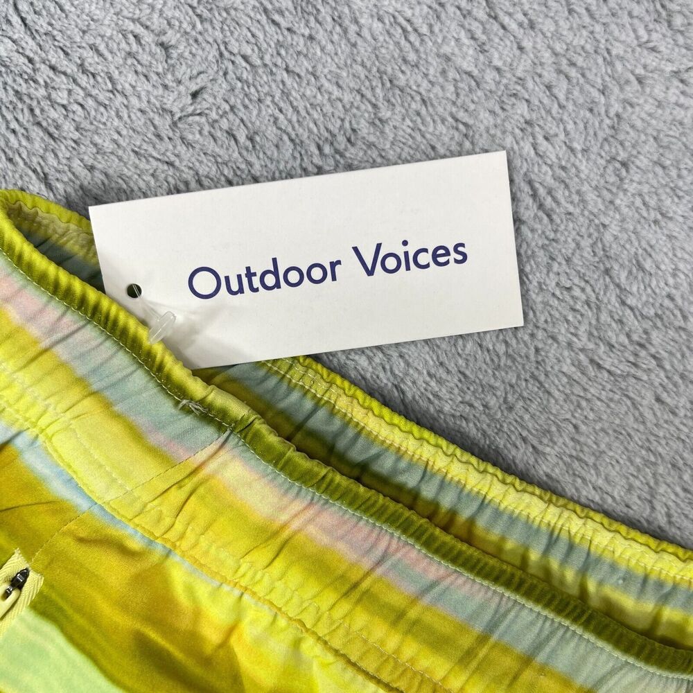 Outdoor Voices Shorts Mens Large Yellow Wildflower Haze Zephyr 5" Short Striped - Picture 6 of 12